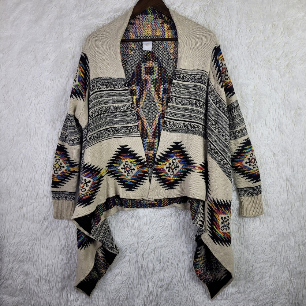 Northern Angel Anthropologie Womens S Southwestern Aztec Open‎ Cardigan Knit